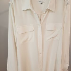 Equipment White Silk Shirt..size L